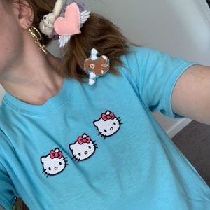 Hello kitty San rio patch tshirt pastel